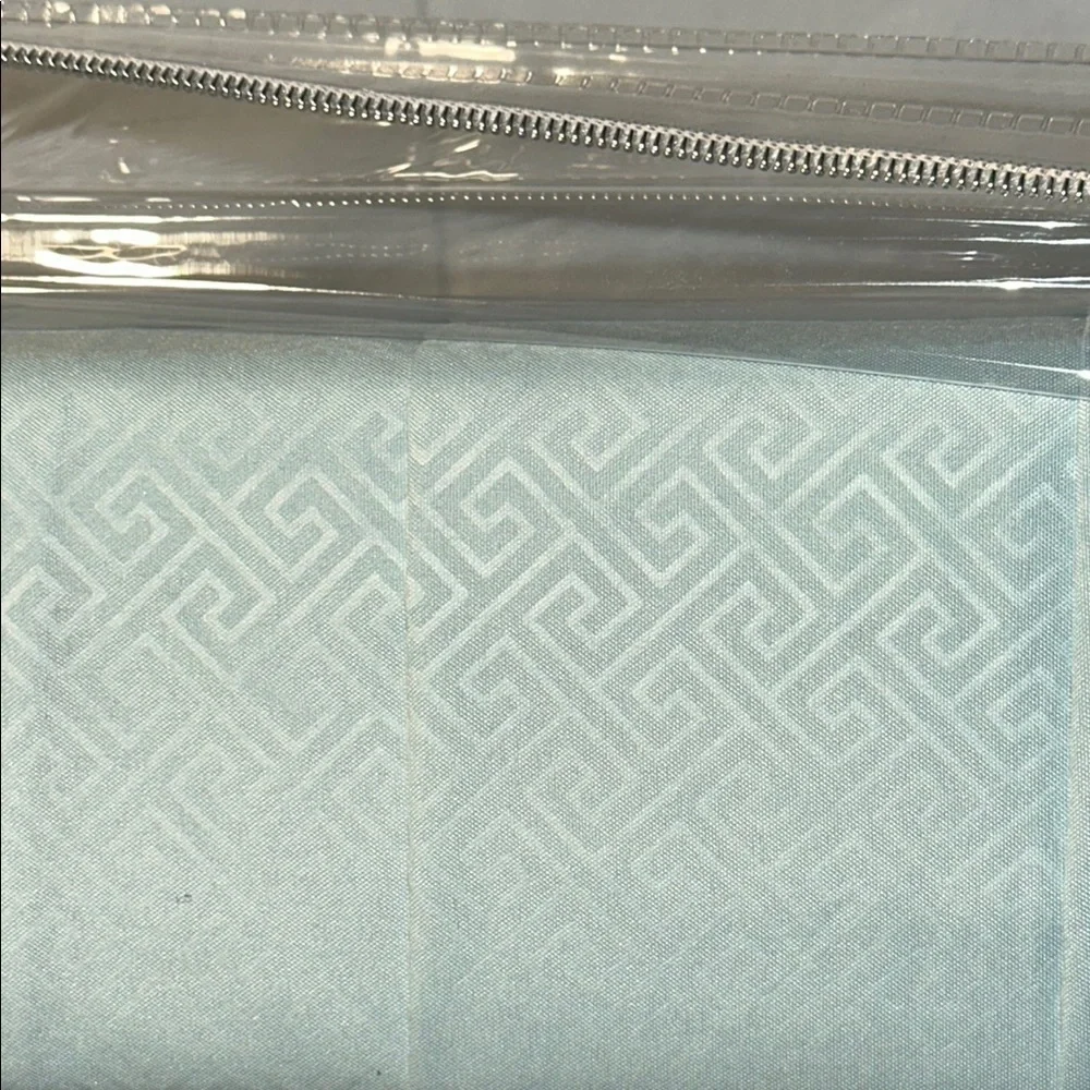 Traditional At Home Full 6pc Sheet Set Baby Blue Embossed Greek Key Print